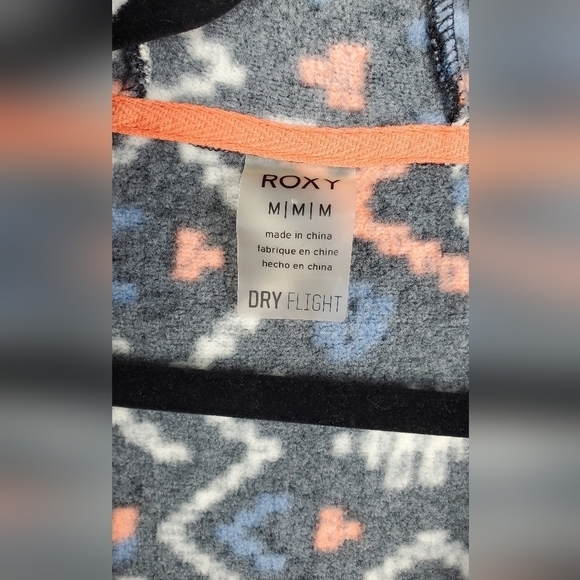 Roxy Dry Flight Technology Resin knit Fleece Full zipper Hoodie Size M - Picture 8 of 12